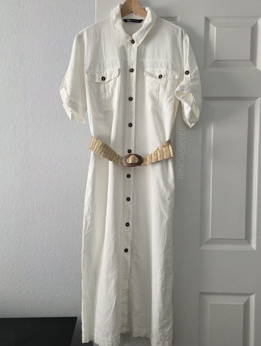 ZARA Belted Midi Shirt Dress/ Medium